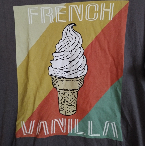 Port & Company grey multicolor T-shirt with ice cream cone image size Medium - Picture 2 of 6